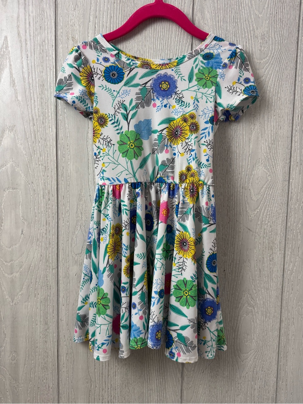 Girls Swing dress, floral dress dot dot smile 2T